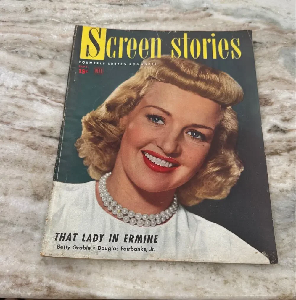 Vtg Screen Stories Magazine Sept. 1948 Betty Grable Ads Movies +